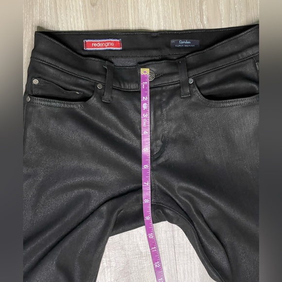 Red Engine Scorcher Black Wax Skinny Jeans - Picture 9 of 10